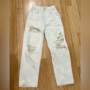 BDG Distressed Cream Jeans Urban Outfitters